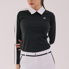 HALEY 女款線條開衩長袖翻領T恤 HS-KT1008