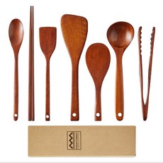 From Forest 天然漆木炊具 7 件組, 單一顏色, 7件式烹飪工具組, 1套