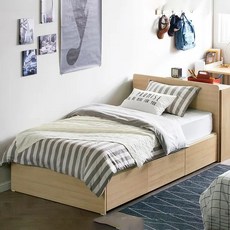 한샘 아임빅 수납침대 일반헤드형 프레임 단품, 메이플