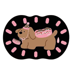 PEONIST 防滑可愛多用途地墊, 1個, 粉色狗