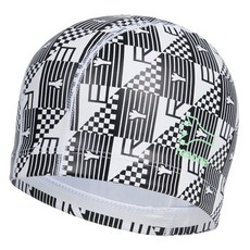 renoma 成人斜格紋PU泳帽 RO-RC2E013-WH, 1個, 白色