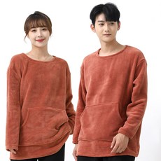 턴키 남녀공용 빅사이즈 극세사 융털 밍크 오버핏 홈웨어 수면 티셔츠 FW-3191