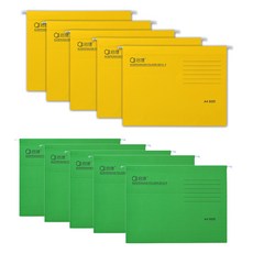 MaDaKkuMi 掛式懸掛辦公用A4文件夾, 10個, 18 黃色 + 18 綠色
