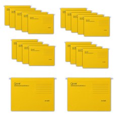 MaDaKkuMi 掛式懸掛辦公用A4文件夾, 20個, 04 黃色