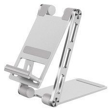 Winnies 便攜式可折疊手機平板支架, WZ-RS149S, 銀色, 1個