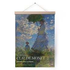 2025 年克勞德·莫奈名畫掛曆 A2 大號掛木, 1個, 混色
