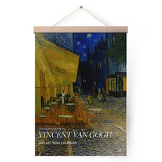 2025年文森·梵谷名畫壁掛式日曆 A2 大型 懸掛木質, 1個, 混色