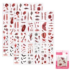 PARTYSHOW 萬聖節紋身貼紙B款組合, 混合色, 2套