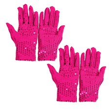 Party09 亮片手套組, 桃紅色, 2套