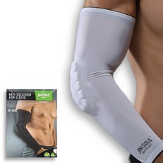 징바 배곧인터내셔널 충돌 방지 EVA폼 라이크라 헬스 팔꿈치 보호대, 화이트, 1개