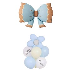 WOW PARTY KOREA 雛菊粉彩緞帶氣球插牌組, 藍色2, 1套
