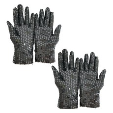 Party09 亮片手套組, 黑色, 2套