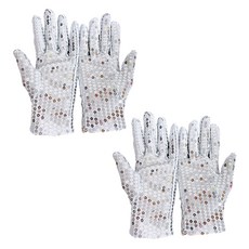파티공구 반짝이 장갑 세트, 실버, 2세트