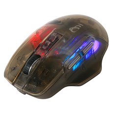 지클릭커 슈퍼히어로 아쿠아푸딩 투명 블루투스 무선 마우스, spg10, 블랙