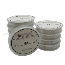 MaDaKkuMi 串珠工藝 DIY 材料 彈力線 0.5mm, 透明, 10個