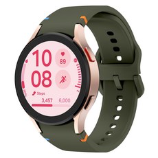 LIMSTAIL Galaxy Watch 重點無縫線錶帶, 1個, 軍綠色