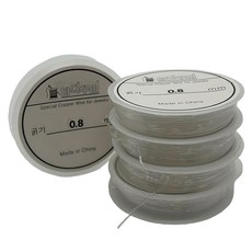 MaDaKkuMi 串珠工藝DIY製作材料 彈力線 0.8mm, 透明, 5個