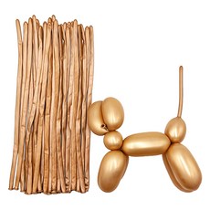 MaDaKkuMi 魔術魔法派對長條氣球 100入, 1個, 珠光玫瑰金