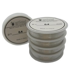 MaDaKkuMi DIY串珠工藝材料 彈力線 0.4mm, 透明, 5個