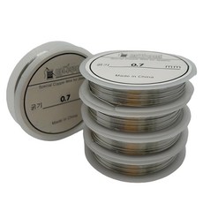 MaDaKkuMi 串珠工藝 DIY 製作材料 鐵絲 0.7mm, 銀色, 5個