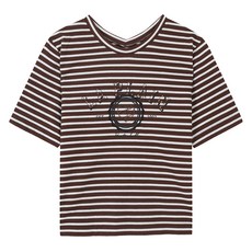 베스띠벨리 여성용 스트라이프 아트웍 티셔츠 BJIBH2807