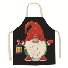 Daysoy 快樂聖誕老人聖誕節亞麻美術圍裙, TYPE 4