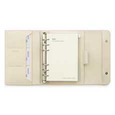 FunnYmade 皮革萬年型時間追蹤手帳 + 內頁套組, 香草奶油, 1套