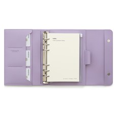 FunnYmade 皮革萬年型時間追蹤手帳 + 內頁套組, 牛奶紫羅蘭, 1套