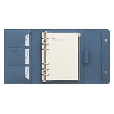 FunnYmade 皮革萬年型時間追蹤手帳 + 內頁套組, 柔和藍, 1套