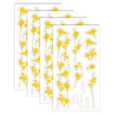 인도사이다 꽃 사이 꽃 스티커, 4개, 프리지아