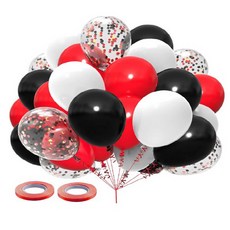 만들하비 컨페티 풍선 세트, 레드블랙, 1세트