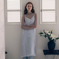 로라로라 여성용 시어 자수 뷔스티에 원피스