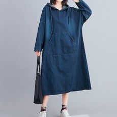 아뗄릭 루즈핏 레트로 후드 롱 원피스 14601 빅사이즈 포함