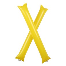 文具談 彩色長條氣球 棒球場加油棒 2入, 20套, 黃色