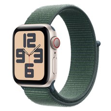 Apple 정품 2024 애플워치 SE 2세대 알루미늄 케이스, 스타라이트 레이크 그린 스포츠 루프, 40mm, Cellular, 스타라이트 / 레이크 그린 스포츠 루프, Loop