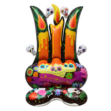 萬聖節活動用大型氣球 骷髏蠟燭款 154*98cm, 混色, 1個