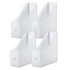 MaDaKkuMi 塑膠文件書架, 白色曲線, 4個