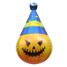 泰坦 萬聖節 派對 活動 裝飾 氣球 4D立體 尖頂帽 南瓜 60 x 32 cm, 2個, 混合色