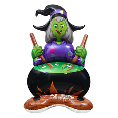 泰坦 萬聖節活動 大型造型氣球 大型森林女巫 114 x 67 cm, 混合顏色, 1個