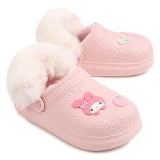 SHOOPENkids 女童用三麗鷗蓬鬆EVA毛絨涼鞋 HPKV0EFT1S