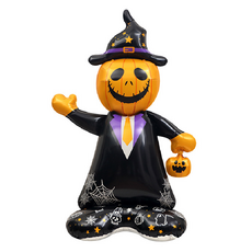 泰坦 萬聖節派對 大型裝飾氣球 大型萬聖節南瓜 154 x 85 cm, 混合色, 1個