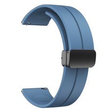 갓템하우스 검정 마그네틱 버클 실리콘 스트랩 20mm, 블루, 1개