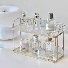 Market Plan 奢華多功能透明雙層置物架, 1個, 奶油黃