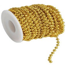 卷狀裝飾串珠鏈珠 0.4cm 10m, 1個, 金色