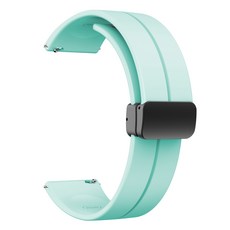 갓템하우스 검정 마그네틱 버클 실리콘 스트랩 20mm, 라이트그린, 1개