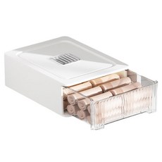 Ju and Ji 可堆疊抽屜式襪子和內衣收納盒，附 12 個隔層, 1個, 白色