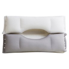 JLIFE Centre可拆式頸椎枕, 白色 + 灰色, 1個