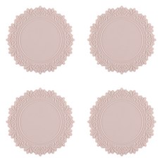 플라이토 실리콘 프리스 컵받침, 아이보리, 4개