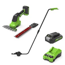 그린웍스 24V 무선 충전 2 IN 1 핸드 잔디깍기 1600373 + 2Ah배터리 + 고속충전기 + 연장핸들 세트, 1세트