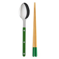 SABRE PARIS YAMACHIKU 企劃套組 成人用, 綠色, 湯匙 + 筷子, 1套